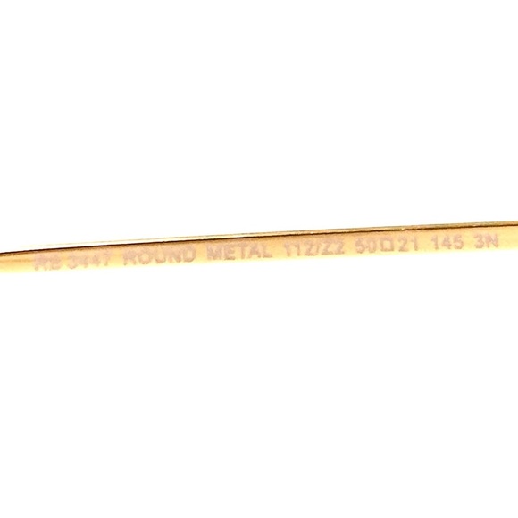 Ray-Ban Circle Pink Mirror Sunglasses RB3447 Gold Round Frame 001/Z2 50-21-145 - Picture 10 of 13